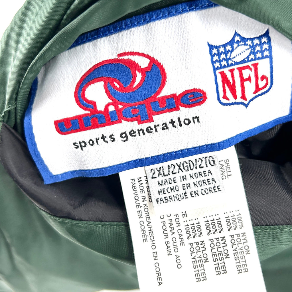 Vintage 90s NFL New York Jets Green Puffer Coat Fleece Lined