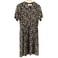 Vintage 90s Liz Claiborne Black Grunge Floral Peter Pan Collar Dress