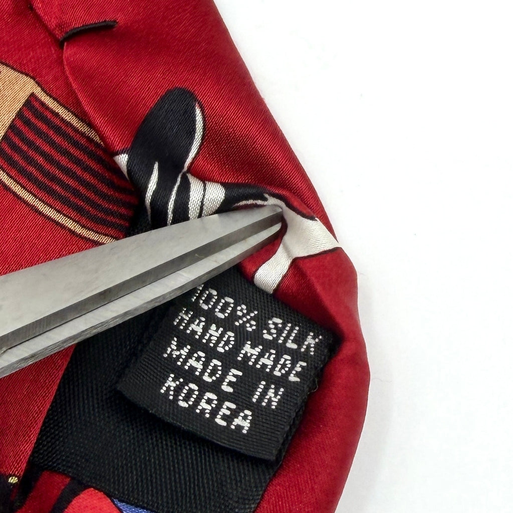 Acme Studio Red 100% Silk Chairs Adrian Olabuenaga Mid-Century Modern Necktie