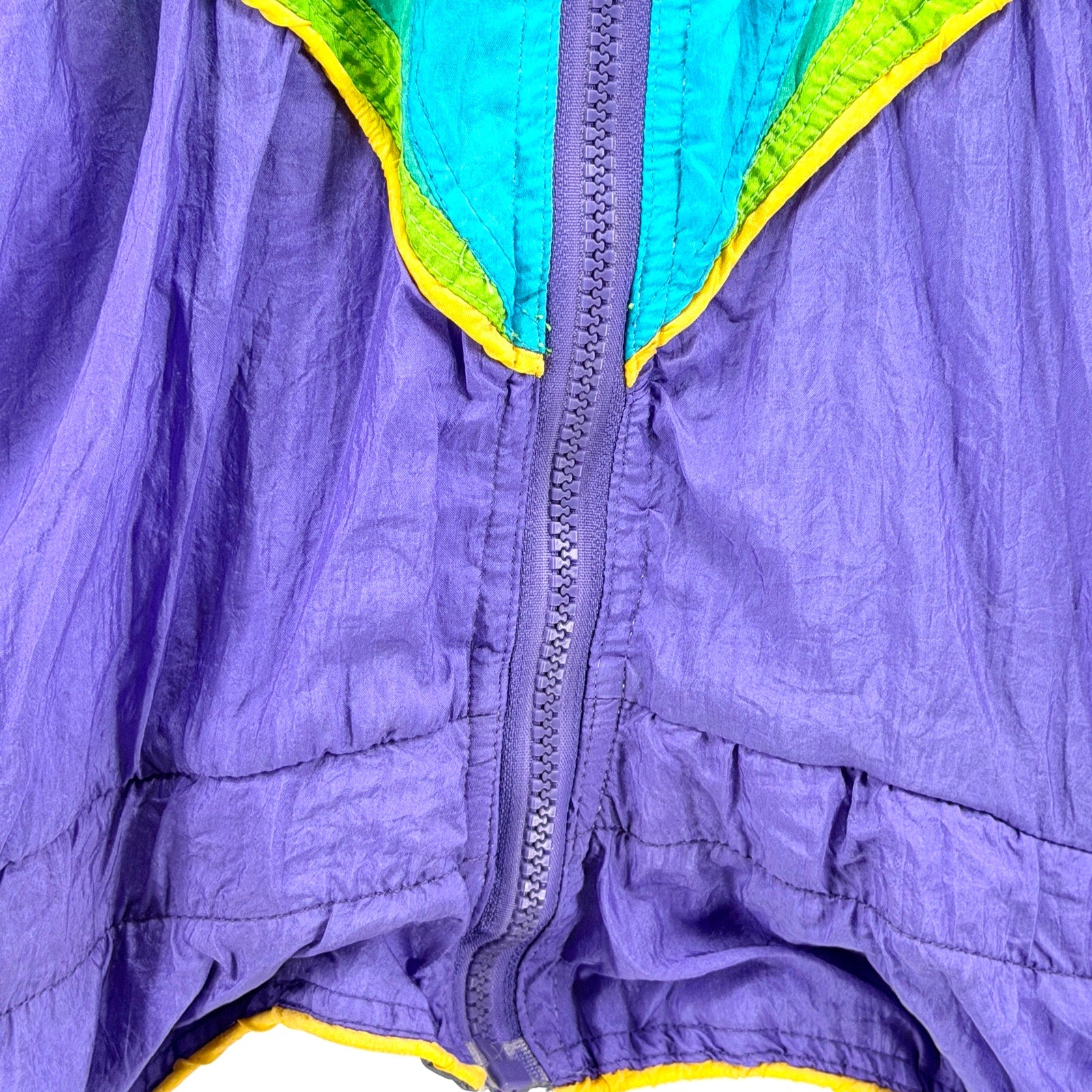 Vintage 90s Clipper Bay Colorblock Purple Rainbow Windbreaker Tracksuit Set