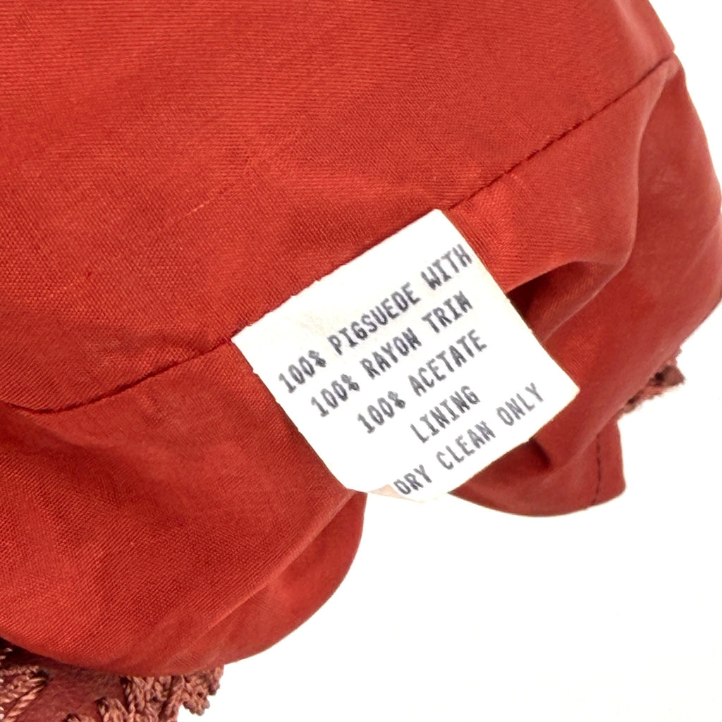 Vintage 90s Double D Ranchwear Maroon Genuine Suede Concho Button Vest