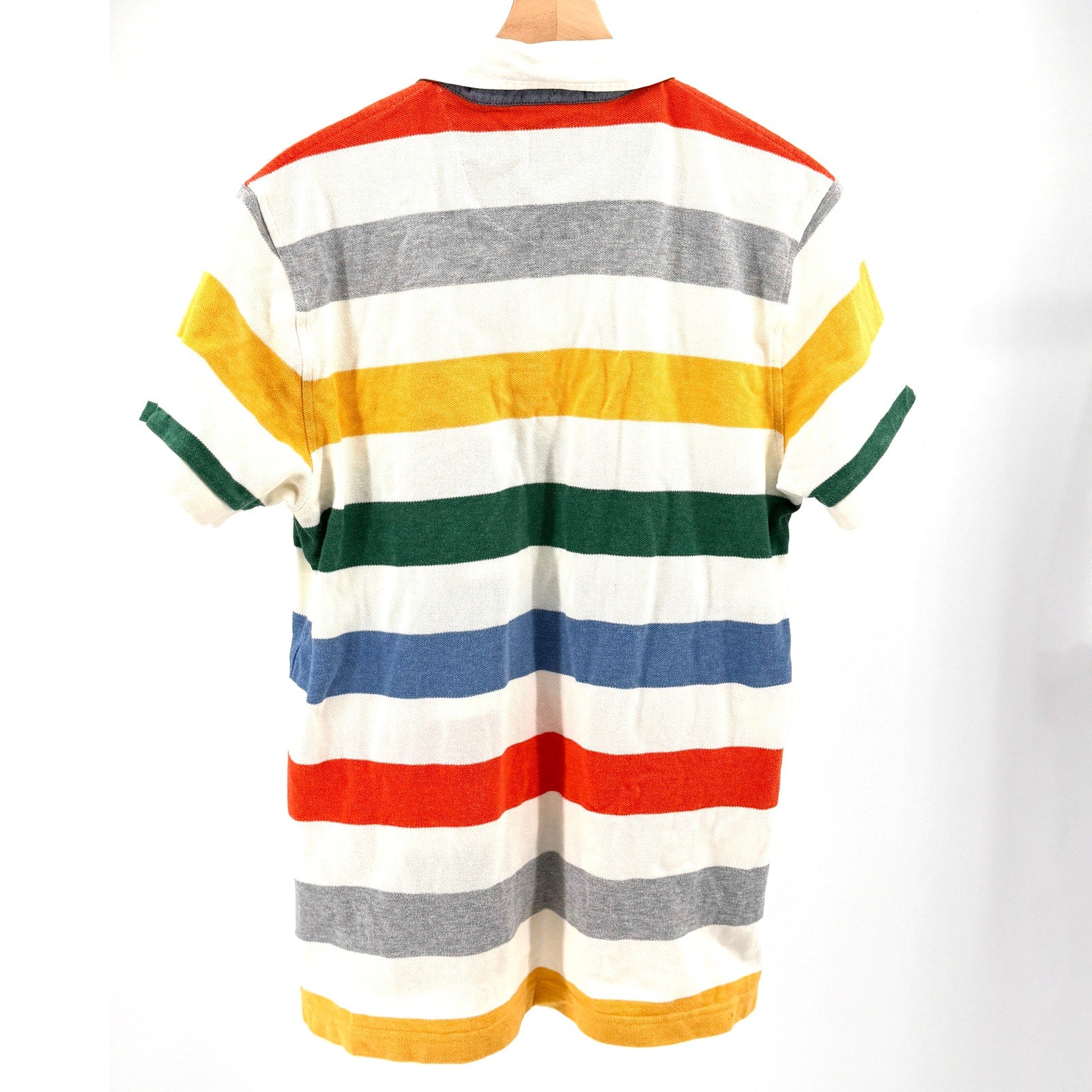 Brooks Brothers Red Fleece White Multicolored Striped 100% Cotton Polo Shirt