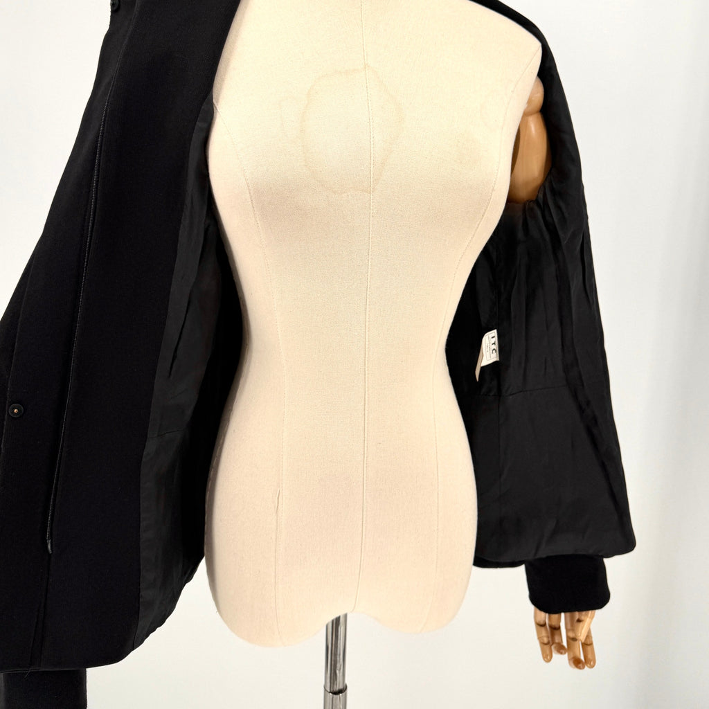 Vintage Y2K Gianfranco Ferre Black Technical Structured Peplum Zip Jacket