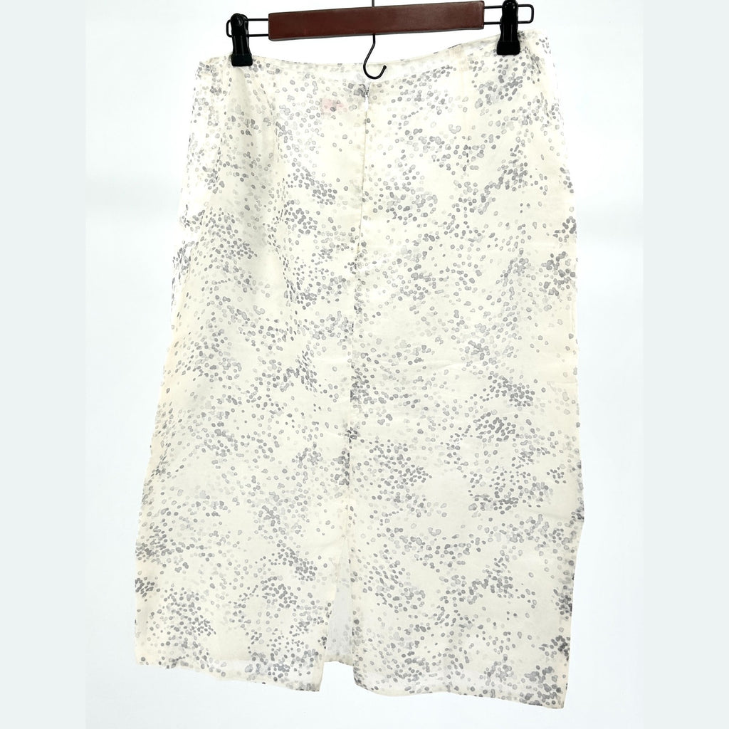 Vintage 90s Yumi Eto Cream Sheer Dot Print Pencil Skirt