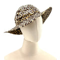 Vintage 90s Leopard Velvet Gold Studded Wire Brim Bucket Hat