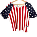 Vintage 80s Hardbody Athletics Red White Blue Cotton American Flag Crop Top