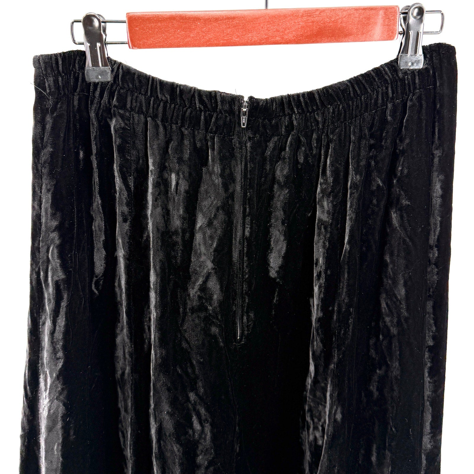 Vintage 90s Double D Ranchwear Embroidered Black Velvet Vest and Maxi Skirt Set
