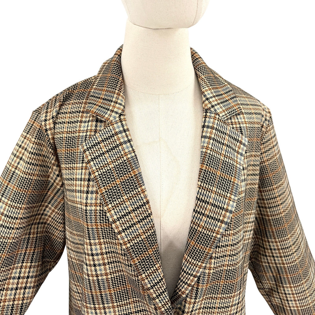 Philosophy Republic Clothing Brown Plaid Longline Blazer