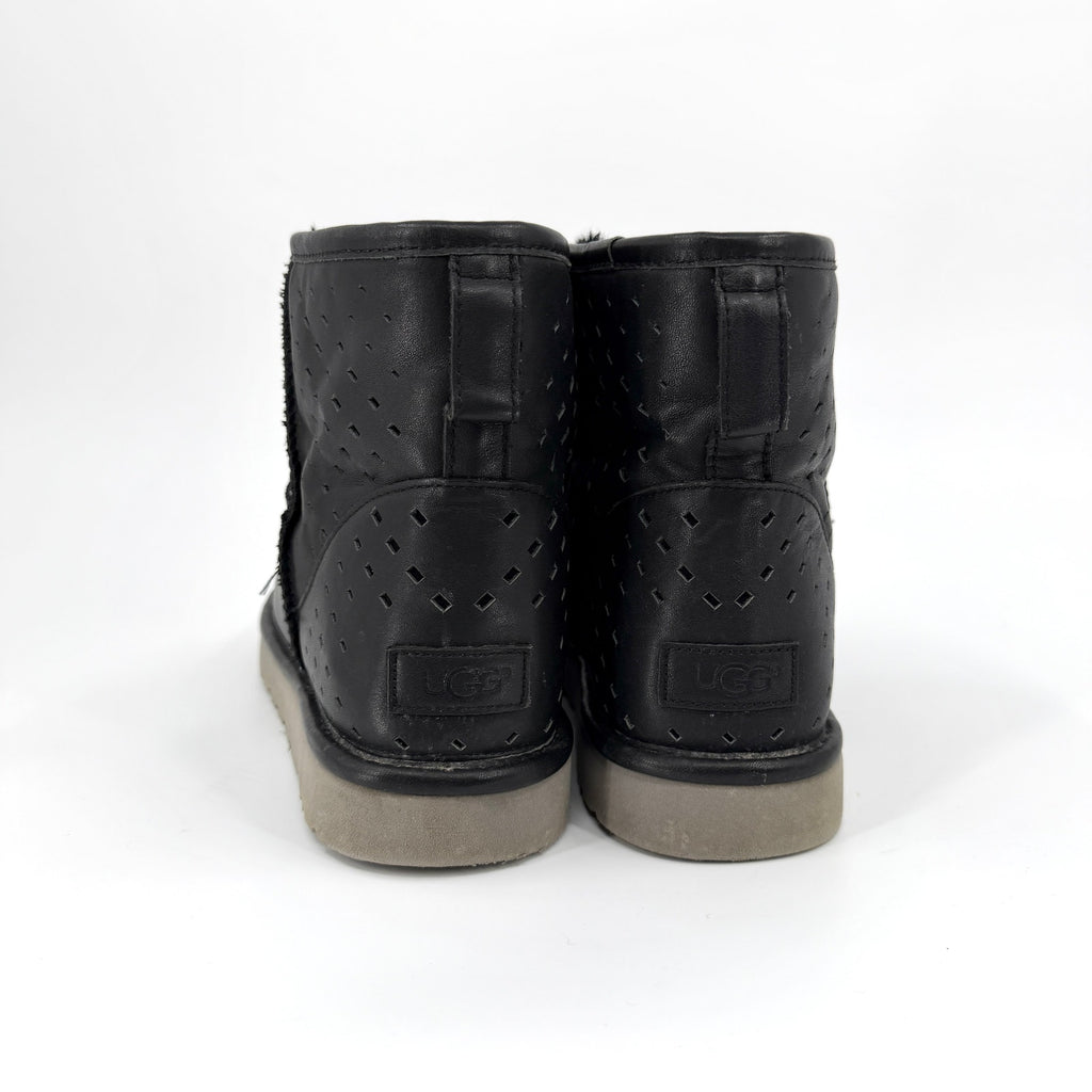 Ugg Genuine Leather Black Short Classic Winter Boot Shoes