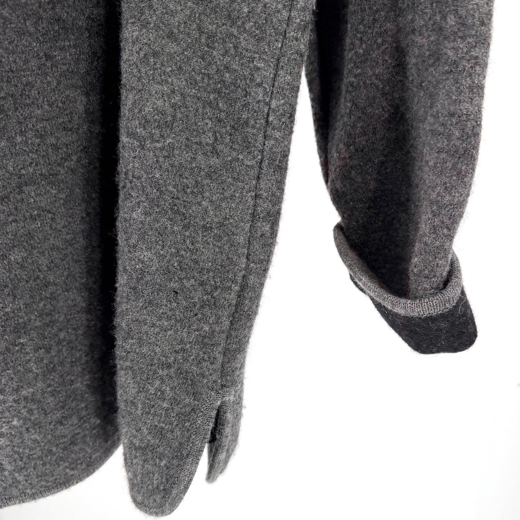Vintage 90s Herman Geist Charcoal Gray Contrast Collar Zip Jacket