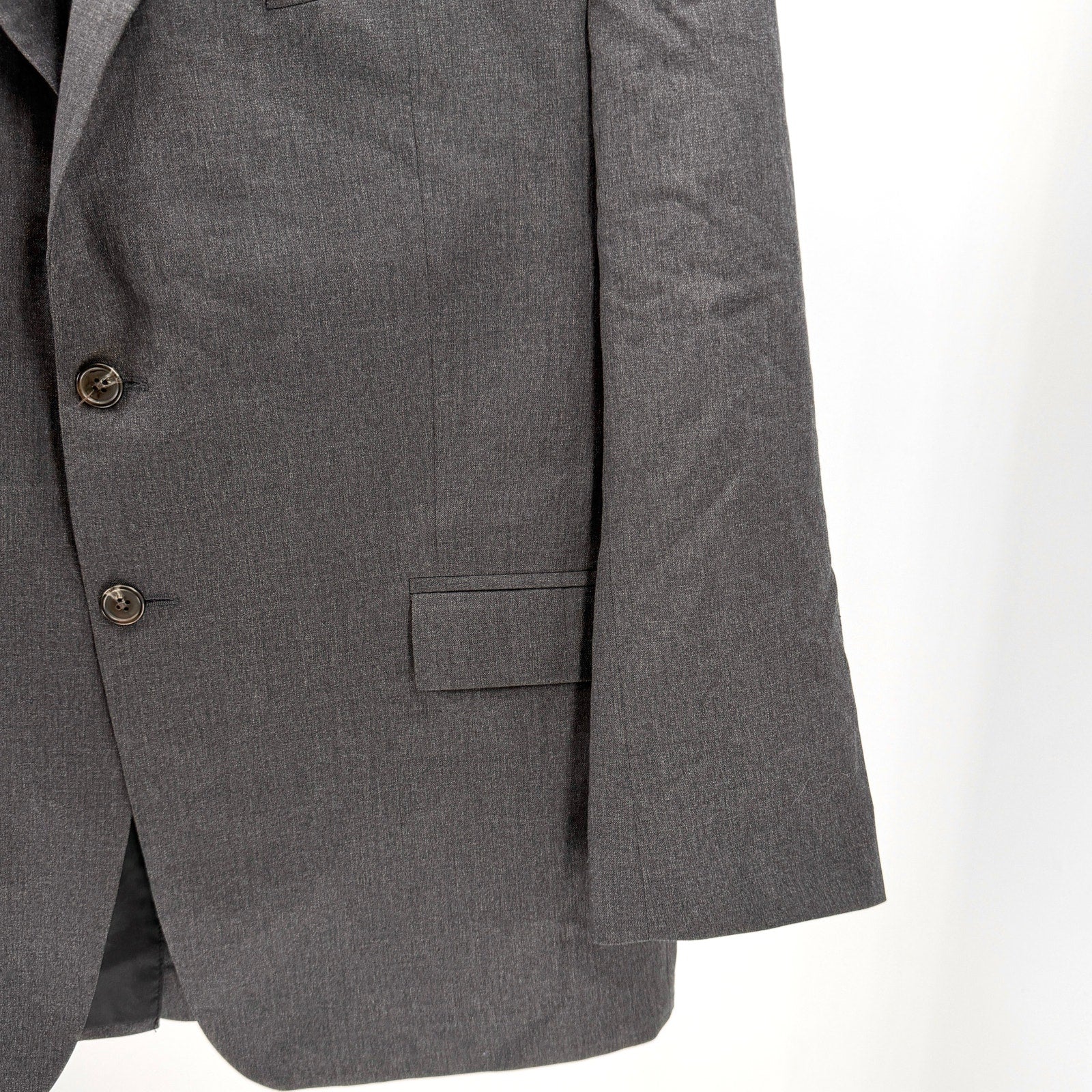 Vintage 90s Lauren Ralph Lauren Gray 100% Wool Menswear Blazer Suit Jacket