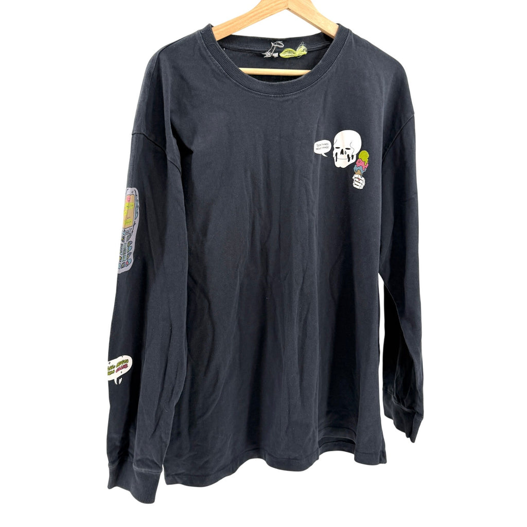 Zara Faded Gray 100% Cotton Skeleton Laro Lagosta Heavy Jersey T-Shirt