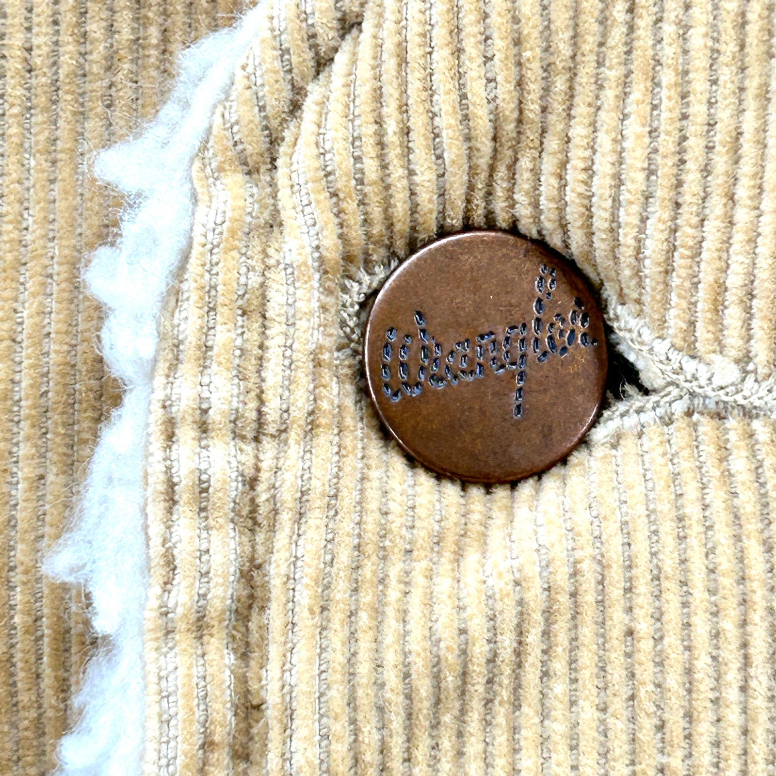 Vintage 80s Wrangler Tan Corduroy Faux Sherpa Lined Western Vest
