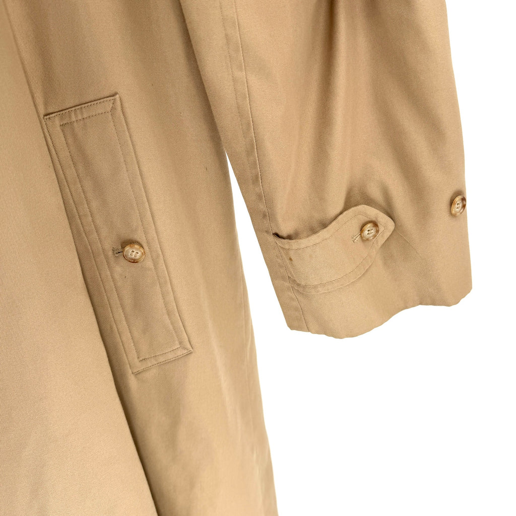 Vintage 90s Sanyo Tan Cotton Blend Zip In Liner Trench Coat