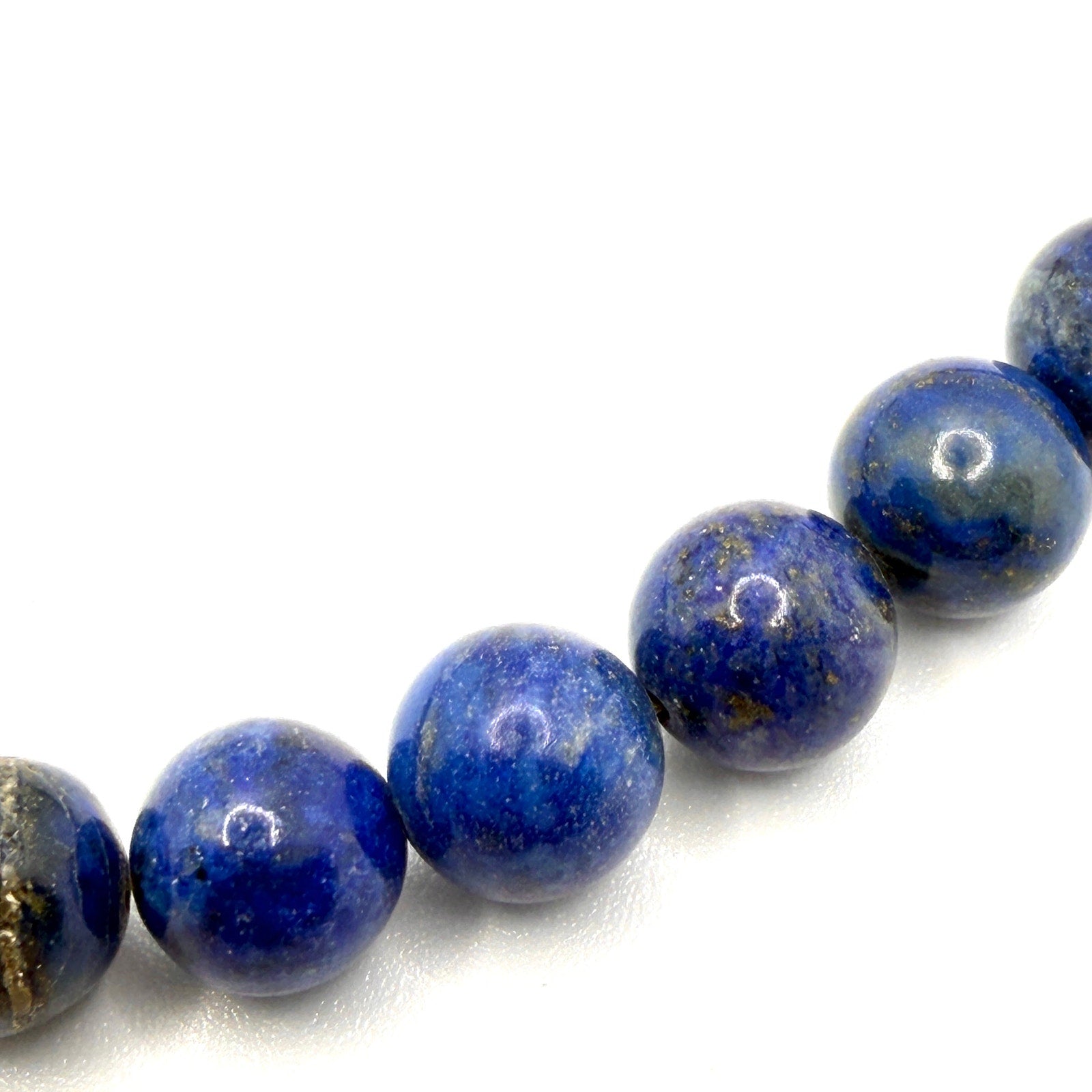 Vintage 90s Stamped Sterling Southwestern Blue Lapis Lazuli Beaded Necklace