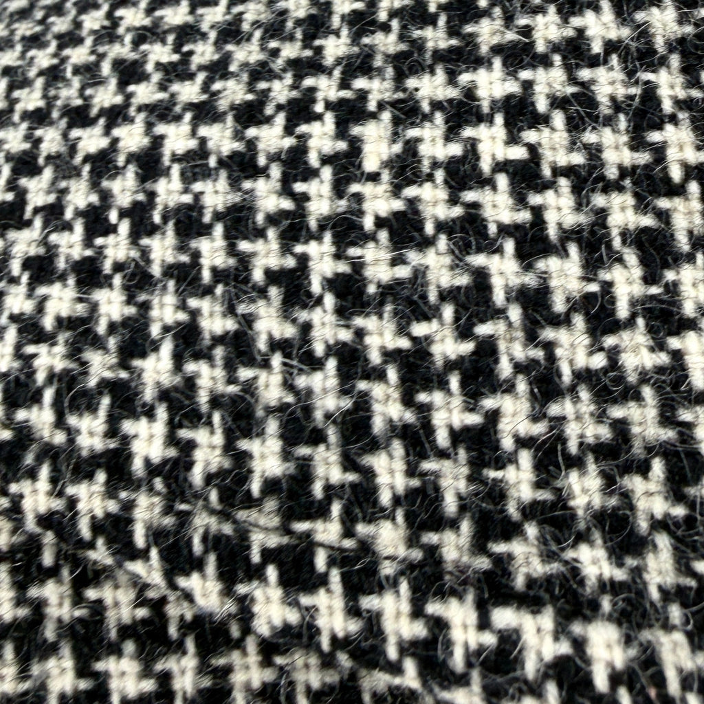 Vintage 60s Montaldos Black White Houndstooth Long Overcoat