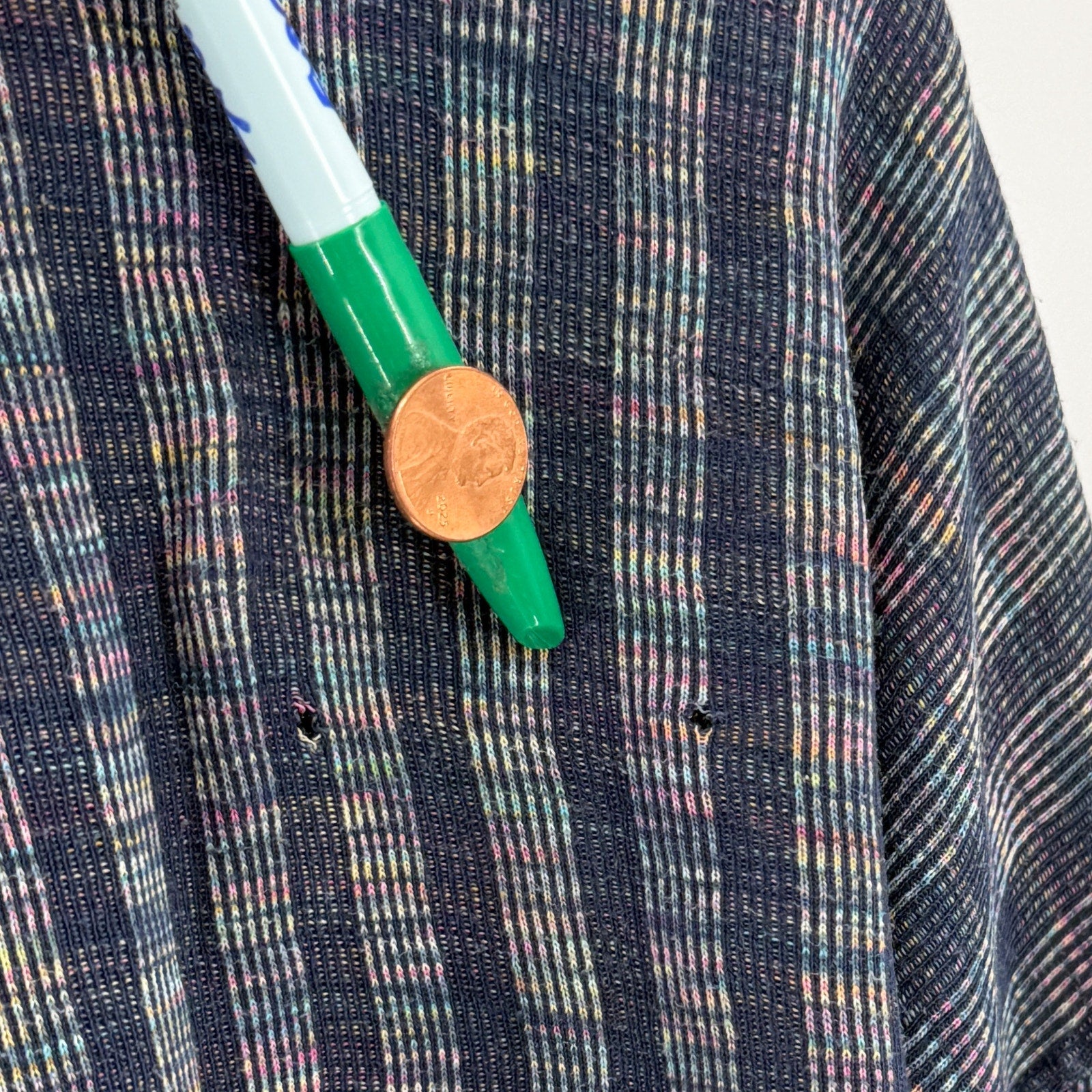 Vintage 90s Pepe Jeans London Blue 100% Cotton Rainbow Striped Pocket Shirt