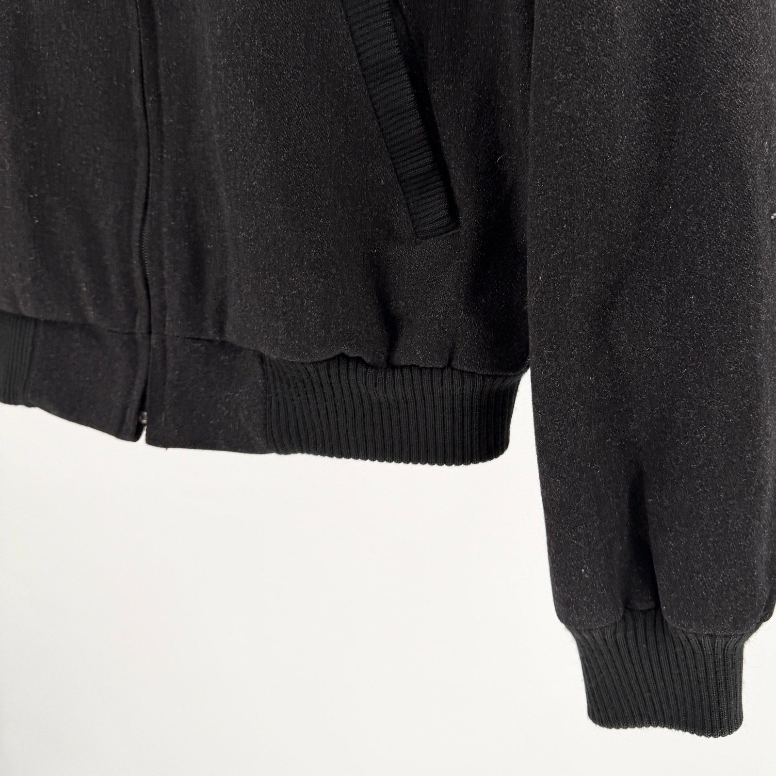 Vintage 80s Members Only Charcoal Wool Blend Iconic Racer Bomber Jacket