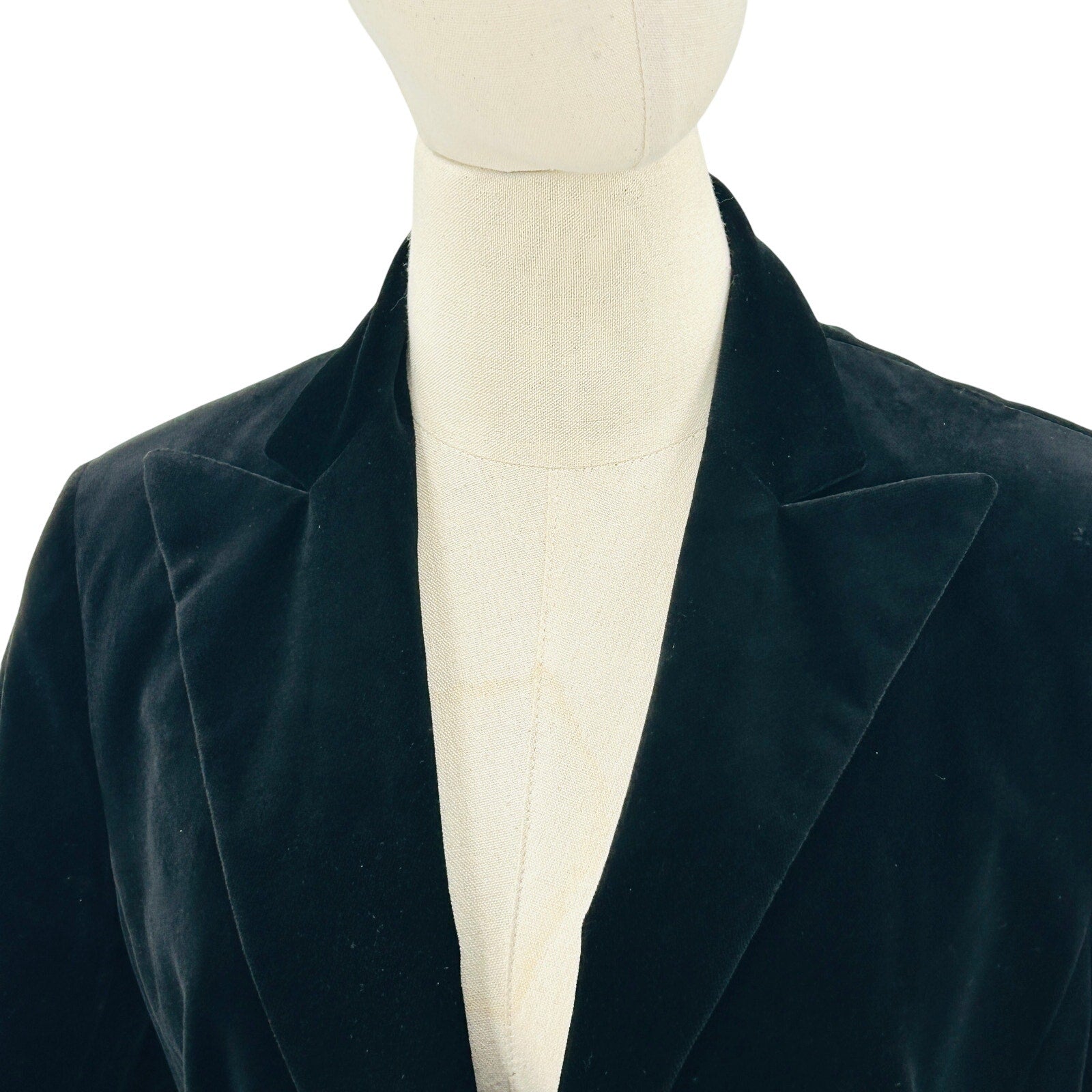 Lauren Ralph Lauren Black Velvet 100% Cotton Notch Lapel Formal Blazer