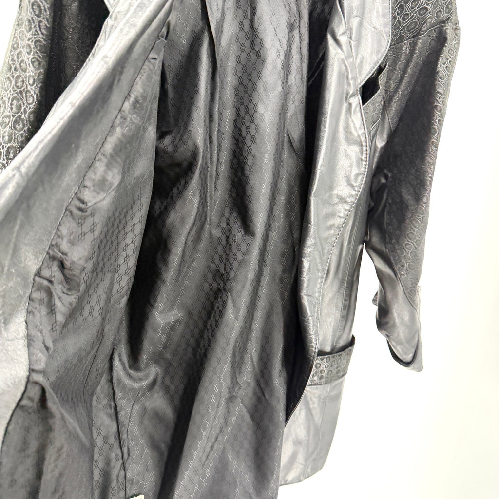 Vintage 80s Black Genuine Leather Textured Panel Blazer Jacket