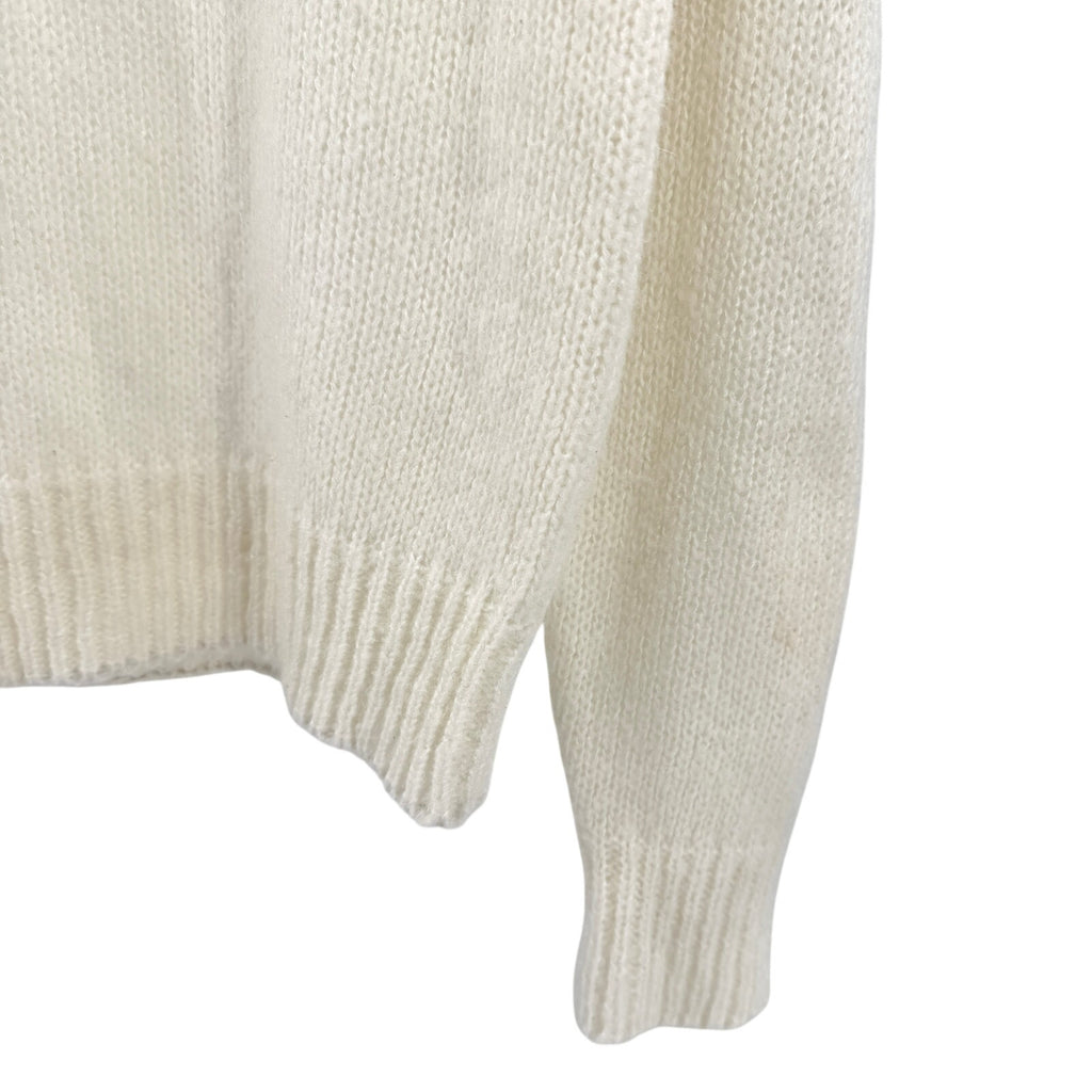 Vintage 90s Dana Ashley Cream Lace Pearl Keyhole Sweater Top