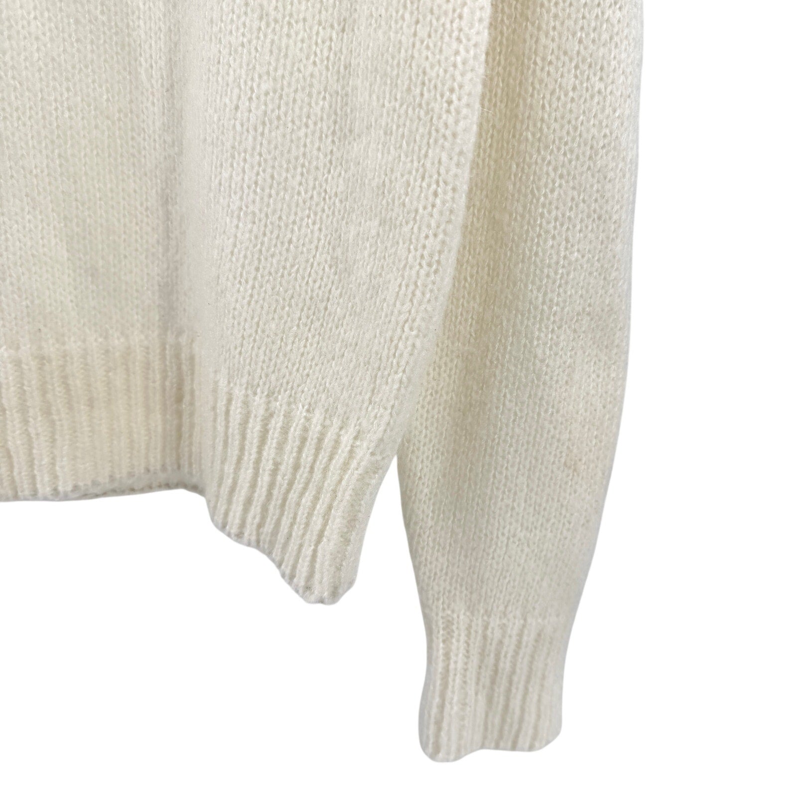 Vintage 90s Dana Ashley Cream Lace Pearl Keyhole Sweater Top