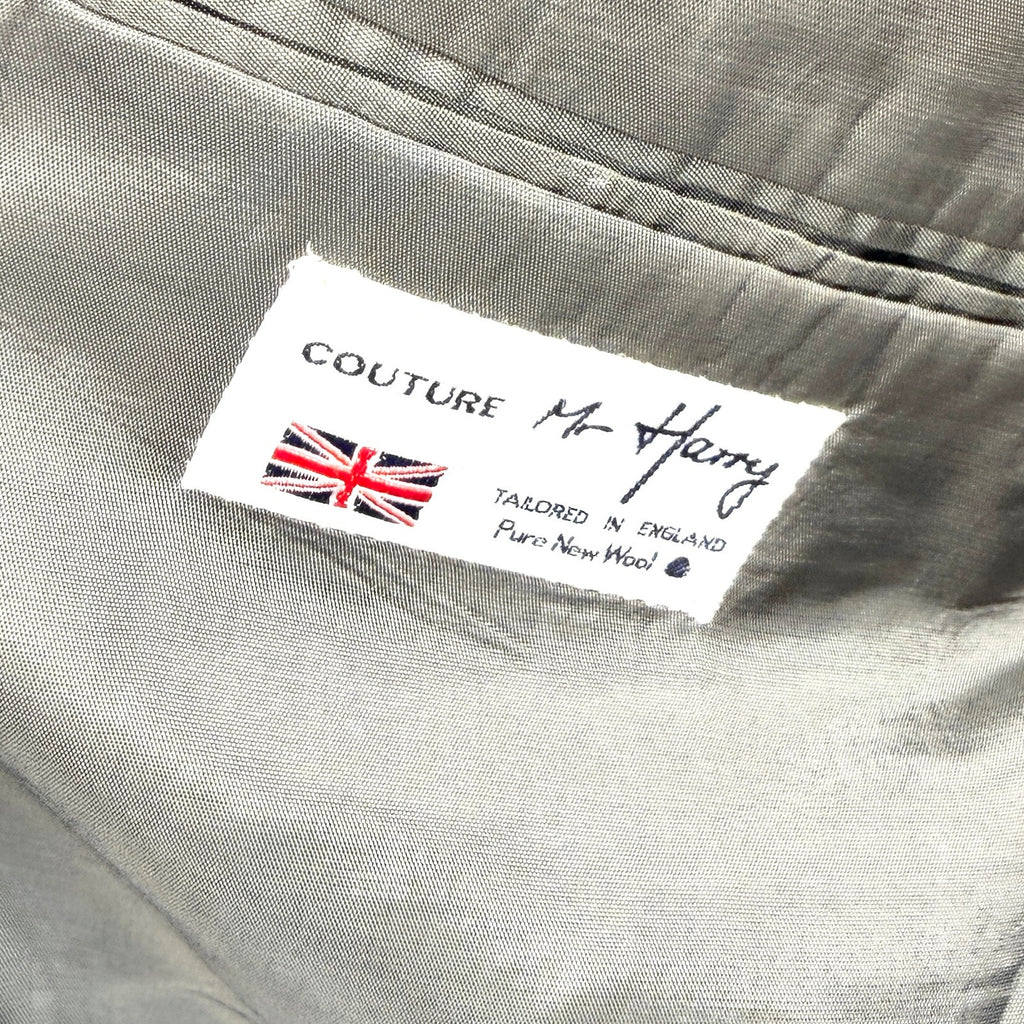 Vintage 80s Mr. Harry Couture Heather Gray 100% Pure New Wool Tailored Blazer
