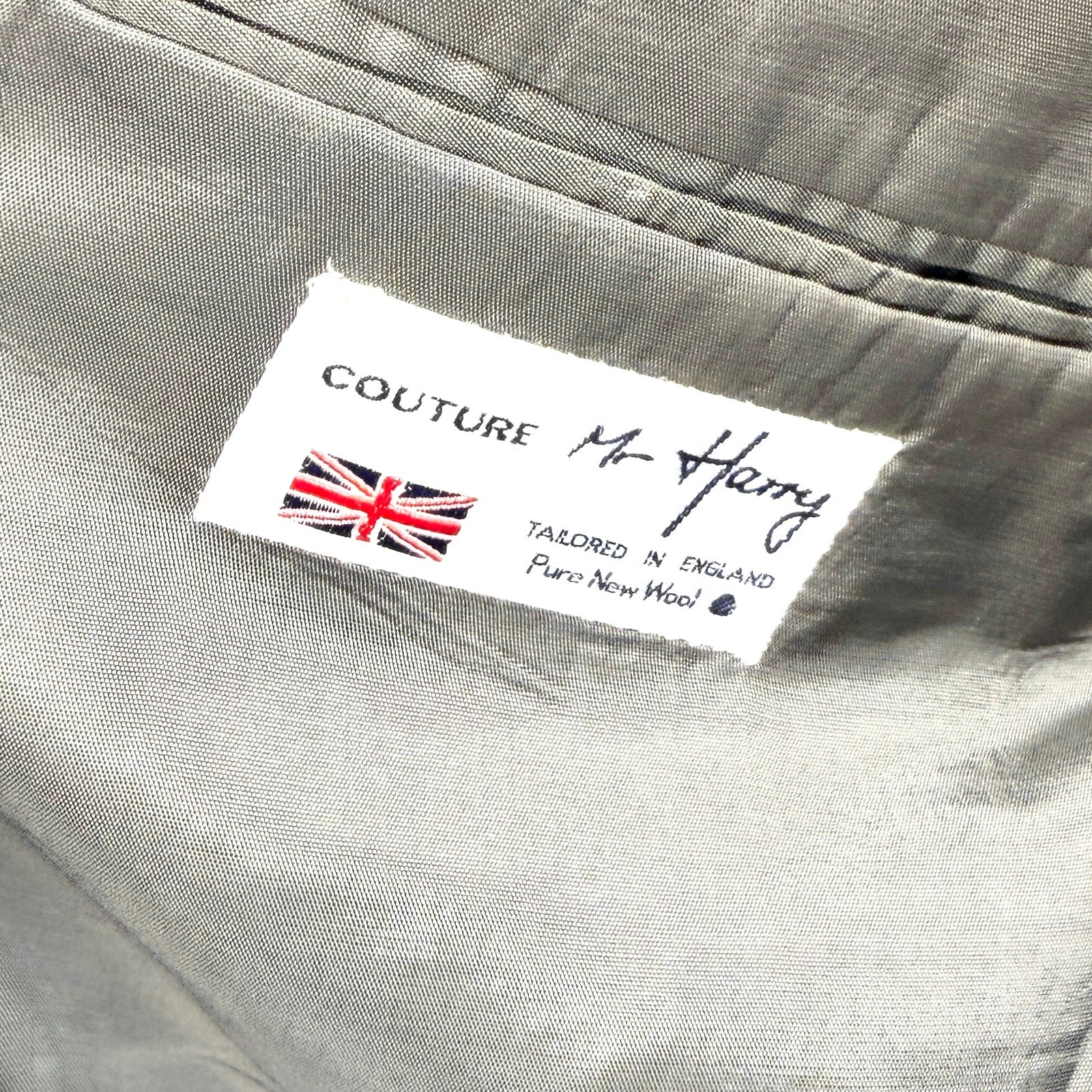 Vintage 80s Mr. Harry Couture Heather Gray 100% Pure New Wool Tailored Blazer
