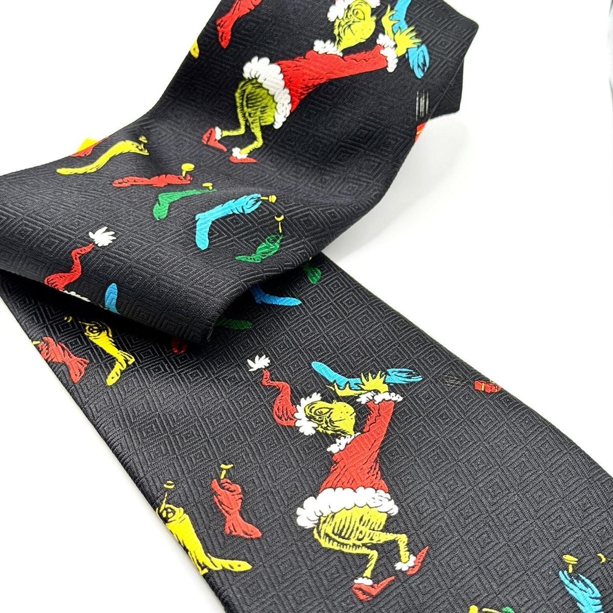 Vintage 90s Dr. Seuss Grinch Black Christmas Novelty NWT Necktie