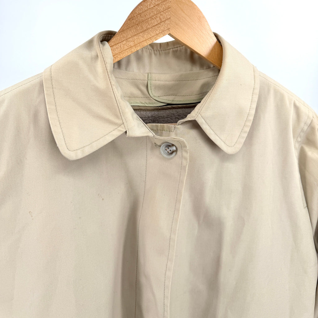Vintage 80s London Fog Tan Classic Minimalist Fly Front Trench Coat Jacket
