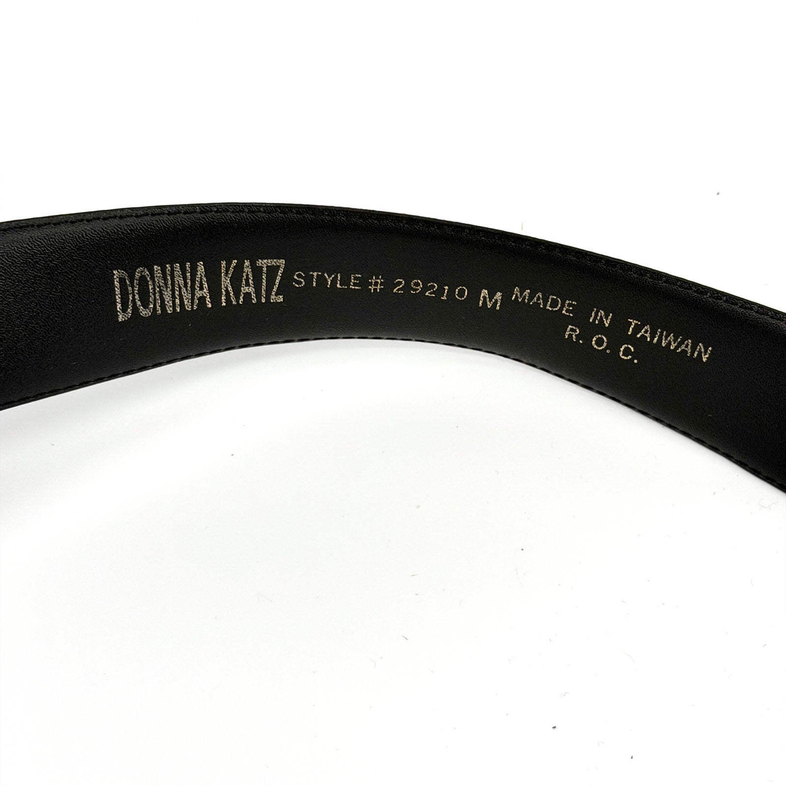 Vintage 90s Donna Katz Black Western Ornate Gold Filigree Hardware Belt