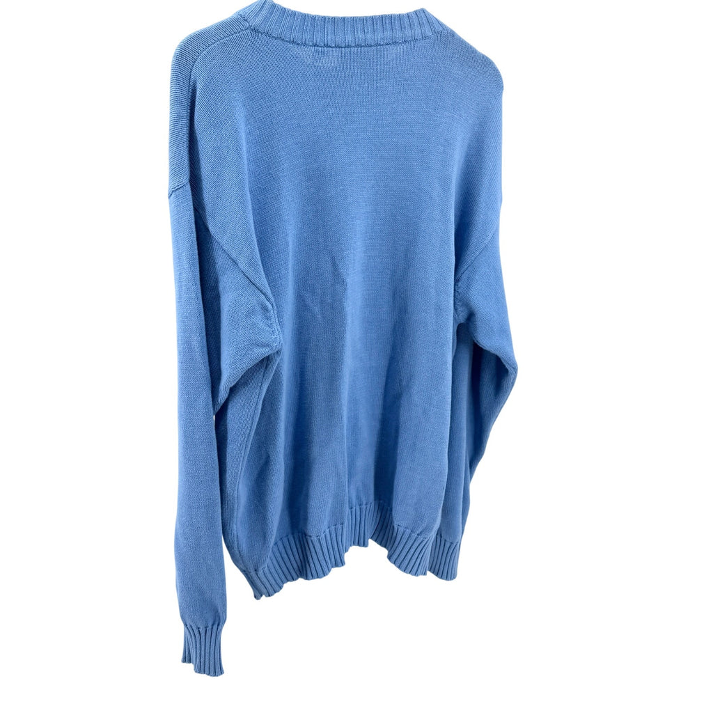Vintage 90s Pivot Sportware Blue 100% Cotton Novelty Golf Crewneck Sweater
