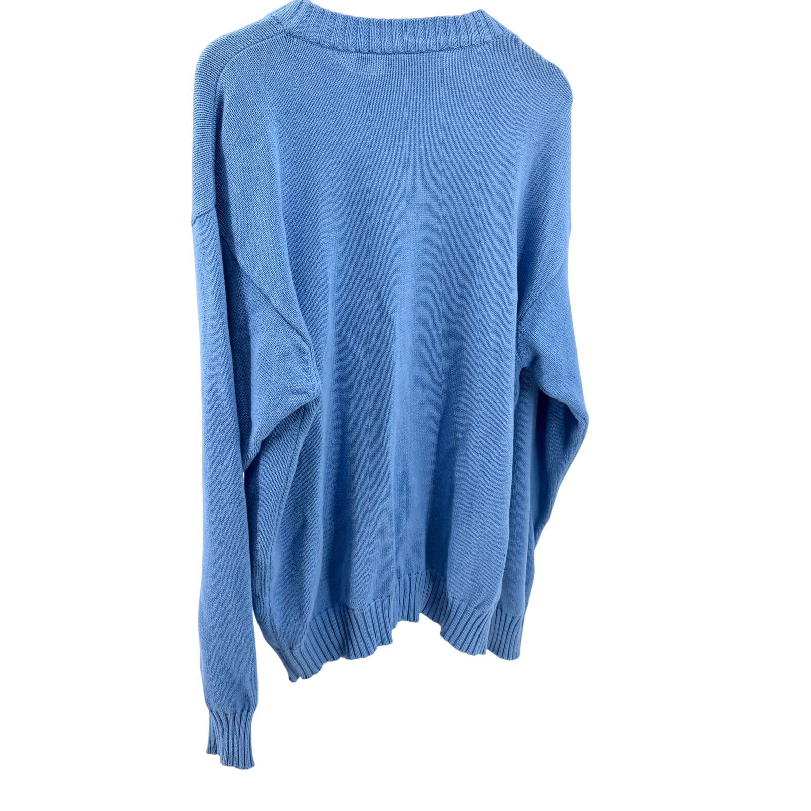 Vintage 90s Pivot Sportware Blue 100% Cotton Novelty Golf Crewneck Sweater