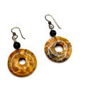 Vintage Y2K Crazy Lace Agate Sterling Silver Boho Donut Drop Earrings