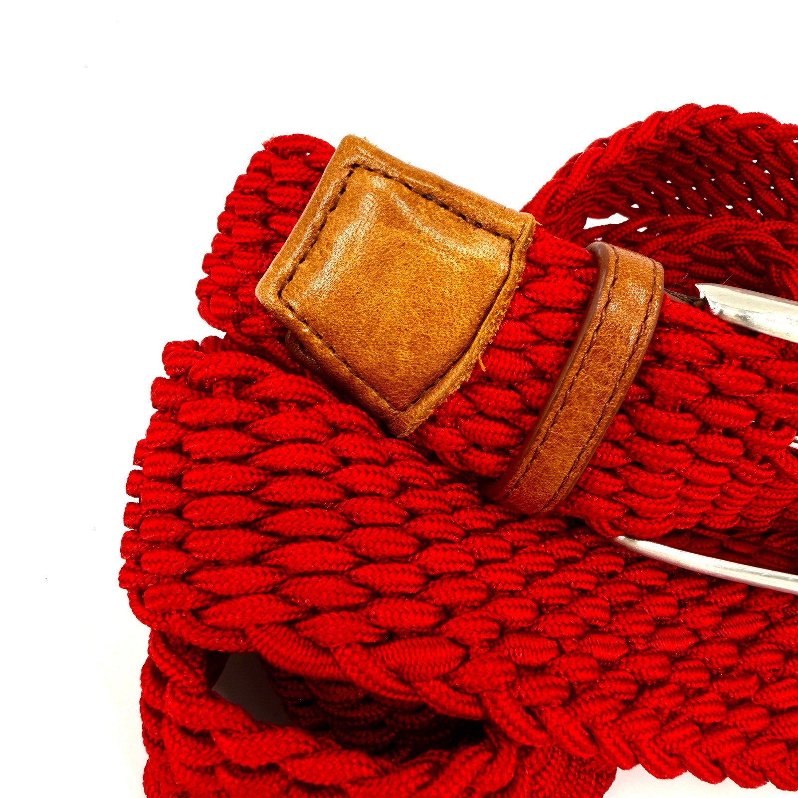 Peter Millar Red Braided Cord Preppy Belt
