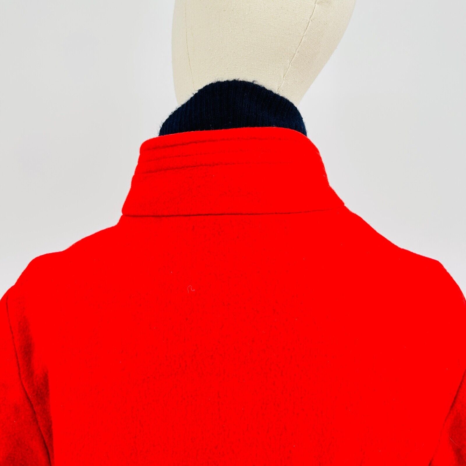 Vintage 70s Fashionbilt Red 100% Wool Sharp Tailoring Boxy Zip Insert Coat