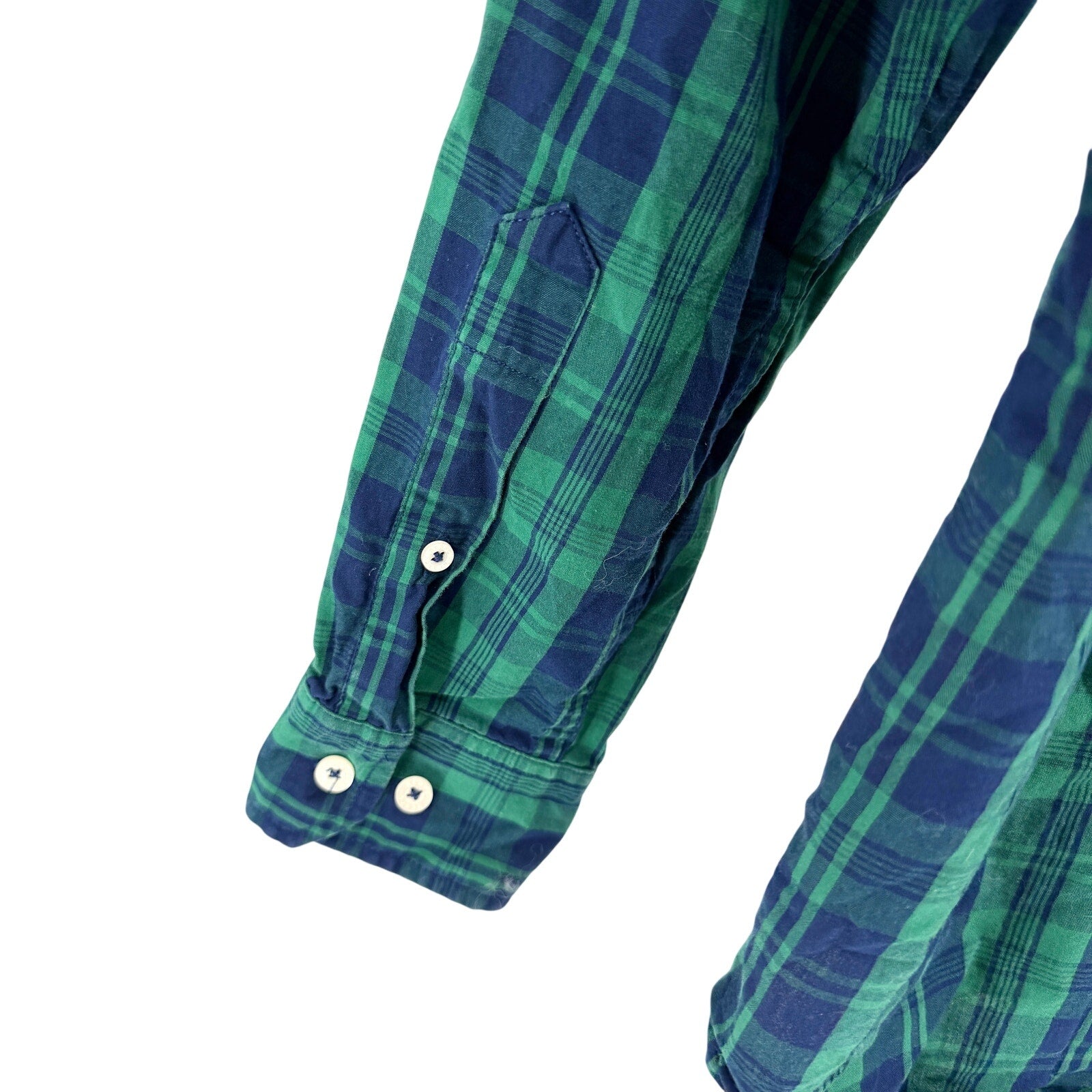 Royal County Of Berkshire Polo Club Green Navy Tartan Plaid Button-Down Shirt