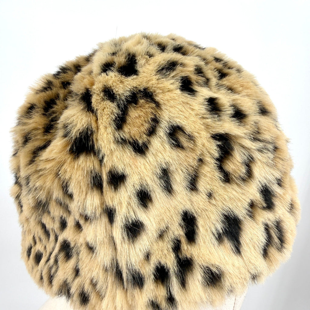 San Diego Hat Company Brown Black Leopard Faux Fur Winter Cloche Hat