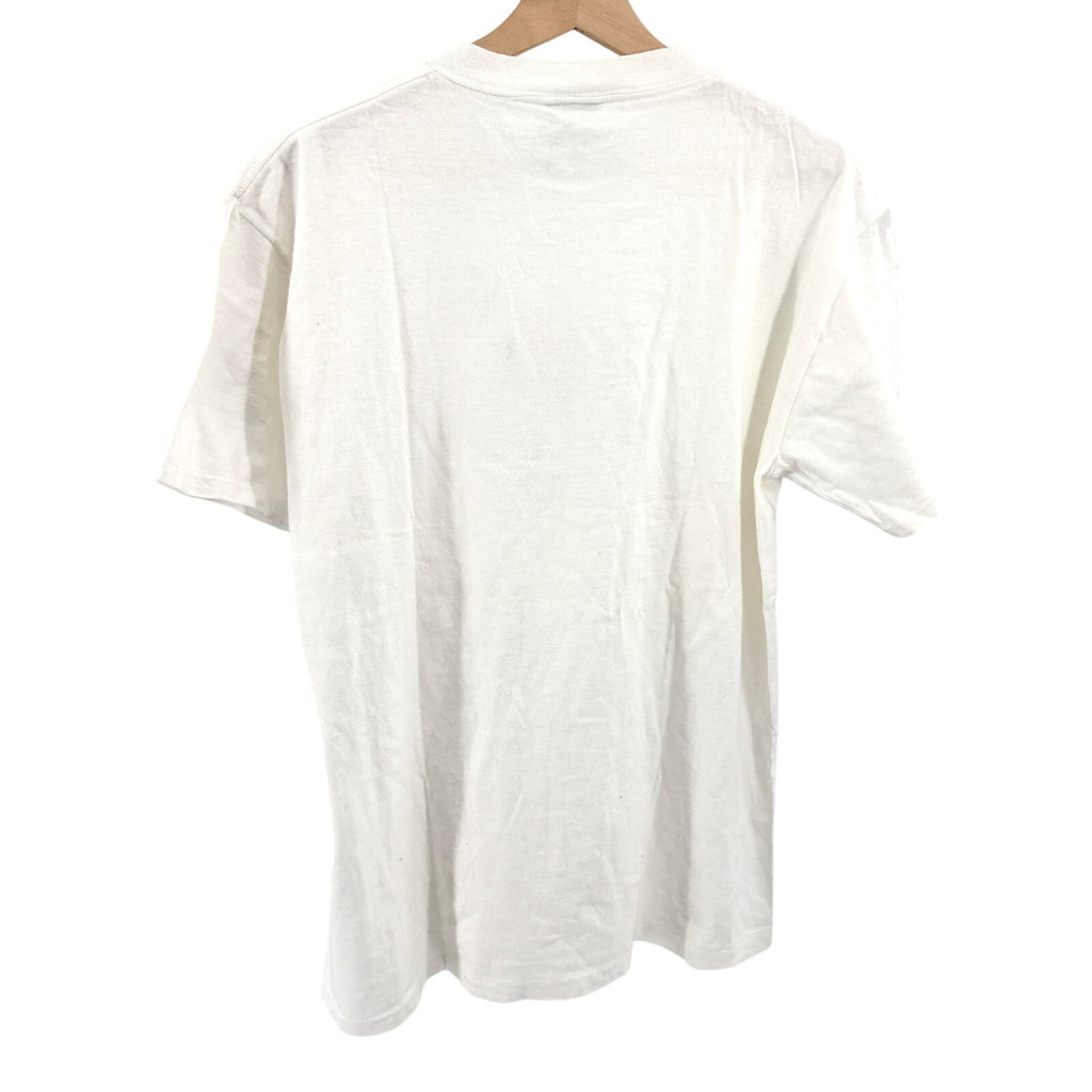 Vintage 90s Key West White 100% Cotton Gold Embroidered Nautical Tee