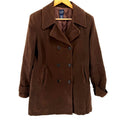 Vintage 90s Gap Brown 100% Cotton Velvet Double Breasted Peacoat