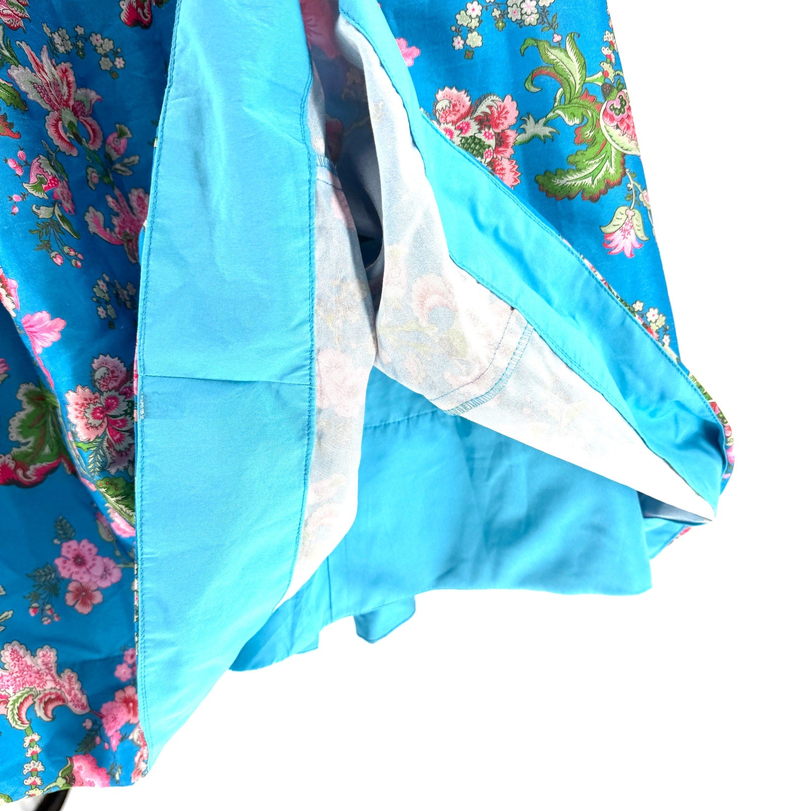 XL Love by Janasya Teal Blue Pink Floral Lehenga Maxi Skirt