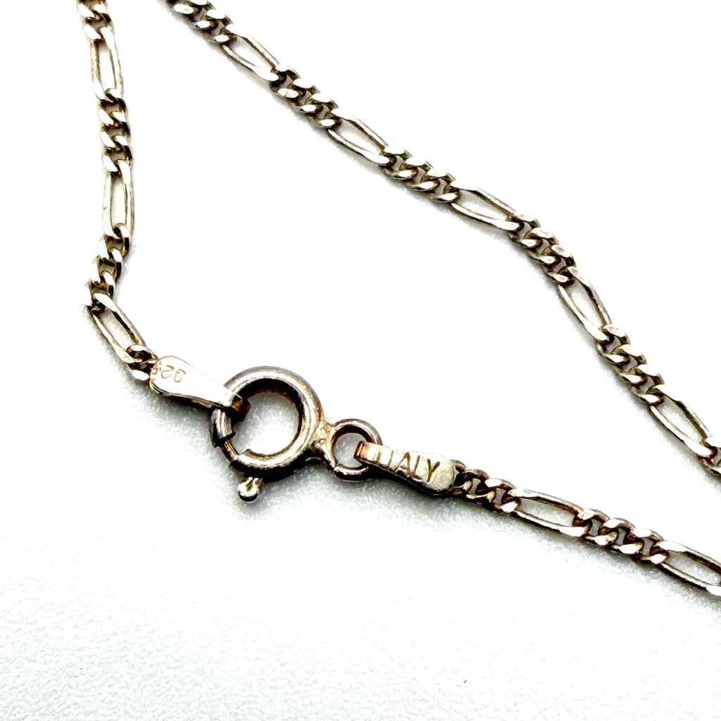 Vintage 90s Pink White Green Sterling Silver Chinoiserie Shard Necklace