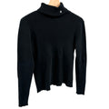 Vintage 90s Ralph Lauren Black 100% Cotton Ribbed Minimalist Turtleneck