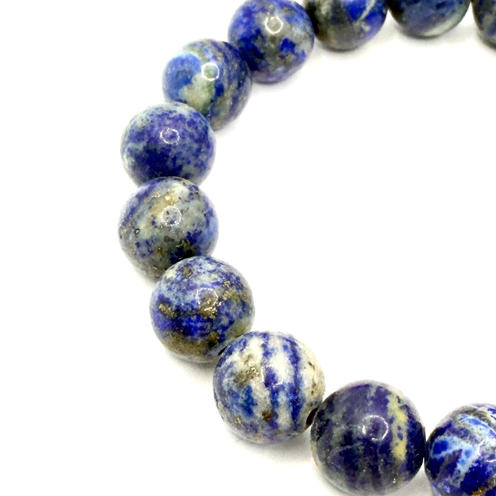 Vintage 90s Lapis Lazuli Speckled Gemstone Stretch Bracelet