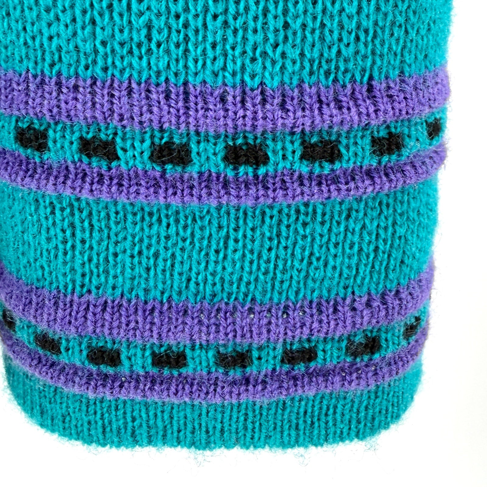 Vintage 90s Chacok Teal Purple Striped Knit Sweater Maxi Skirt