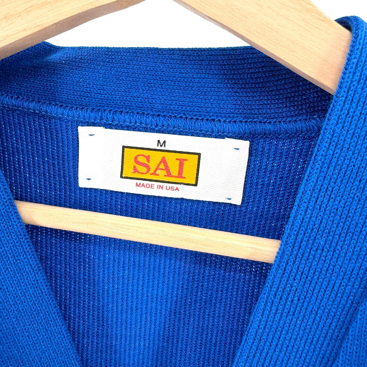 SAI Cobalt Blue Preppy Varsity Button-Front Cardigan