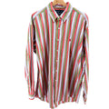 MINT Vintage Y2K Ralph Lauren Blake Red Green Stripe Cotton Button-Down Shirt