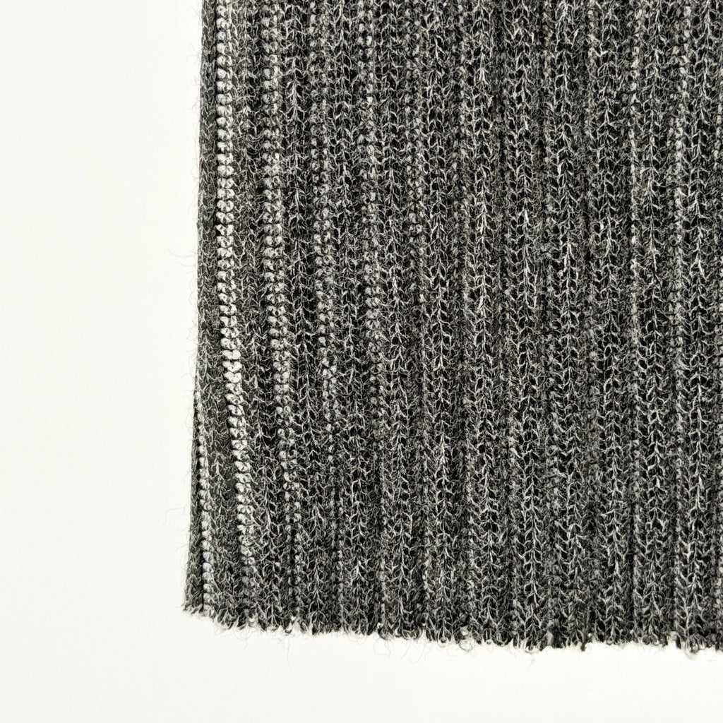 Public School New York Grey Ribbed Knit Zip Front Mini Skirt