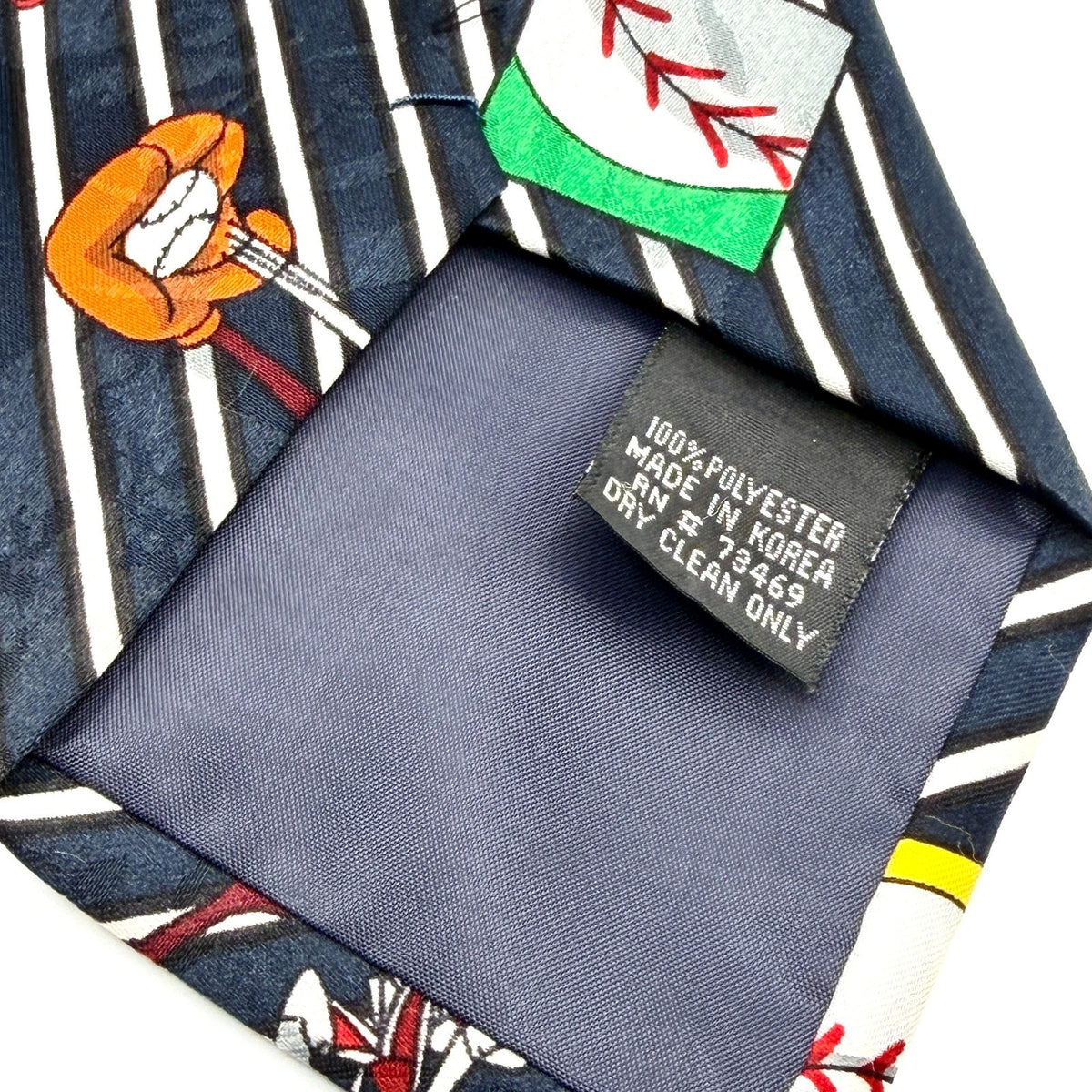 Vintage 90s Looney Tunes Navy Blue Baseball Novelty Necktie