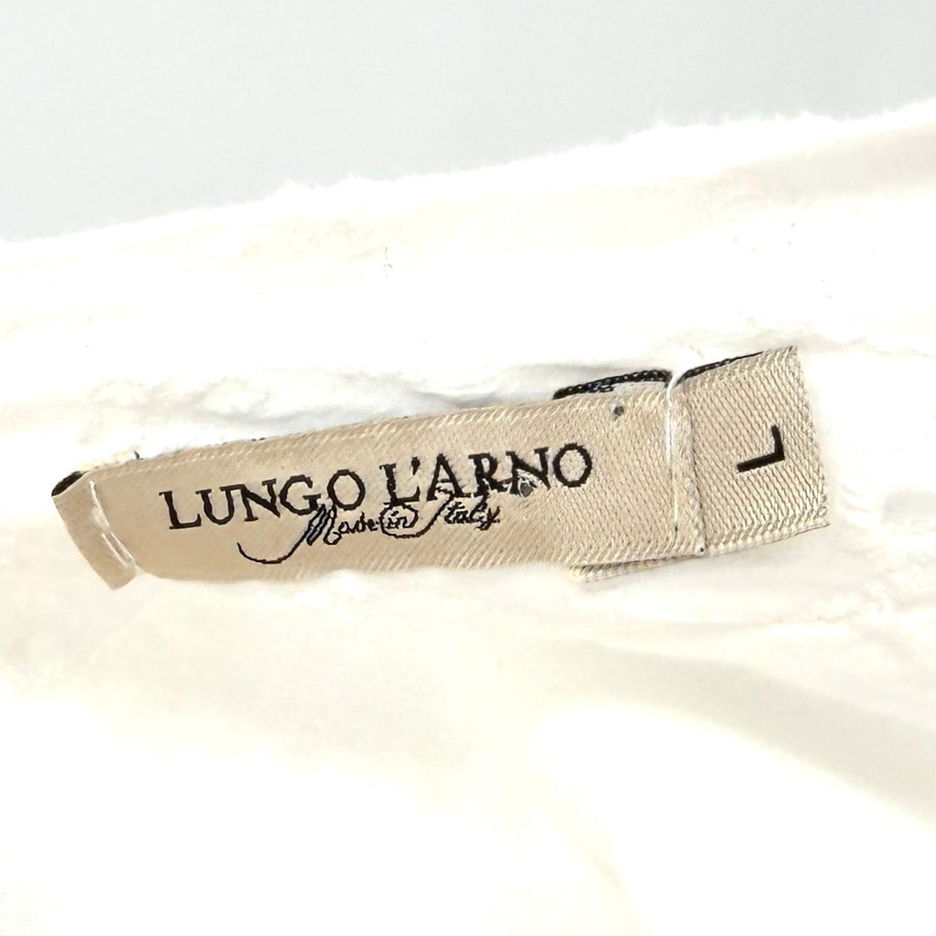 Lungo L'arno White 100% Cotton Eyelet Lace Sleeveless Midi Dress